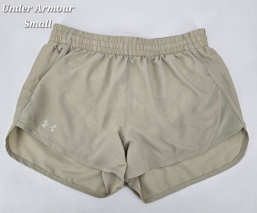 Under Armour Running Shorts Small Neutral Stone Beige Lightweight Activewear